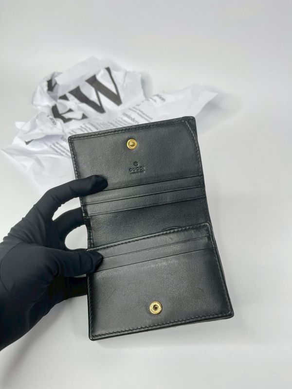 【9成新】GUCCI Marmont 愛心兩摺拉鍊零錢袋短夾 