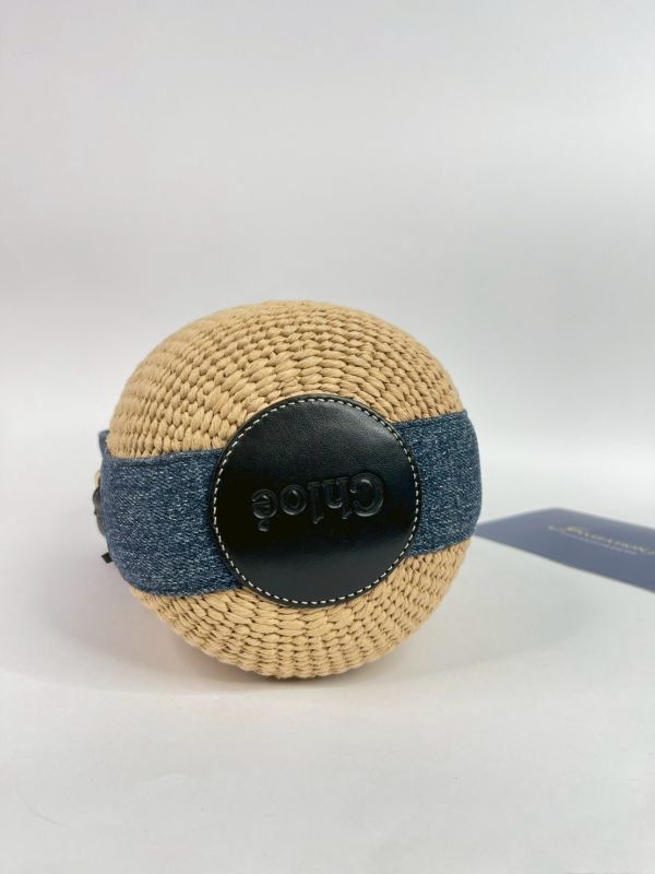 【9成新】Chloe 草編束口圓筒包 