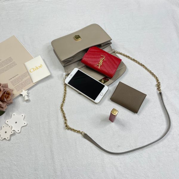 【12期0利率】CHLOE clutch c bag奶茶色【95成新】 