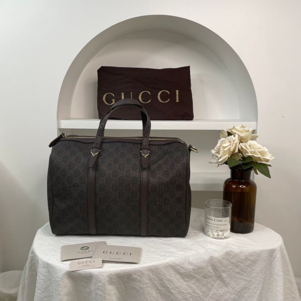 【95成新】【12期0利率】GUCCI 老款滿版雙G帆布波士頓包 