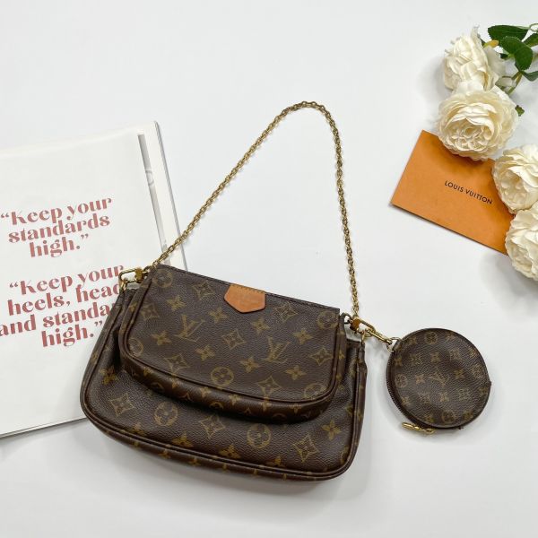 【12期0利率】LV 五合一麻將包 粉色【88成新】 