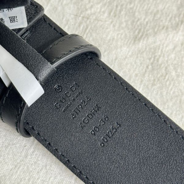 【12期0利率】GUCCI  Signature皮革皮帶 90CM【95成新】 