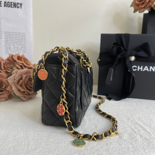【12期0利率】CHANEL 23C黑金彩色金幣口蓋包 【22年12月台灣購證】【9成新】 