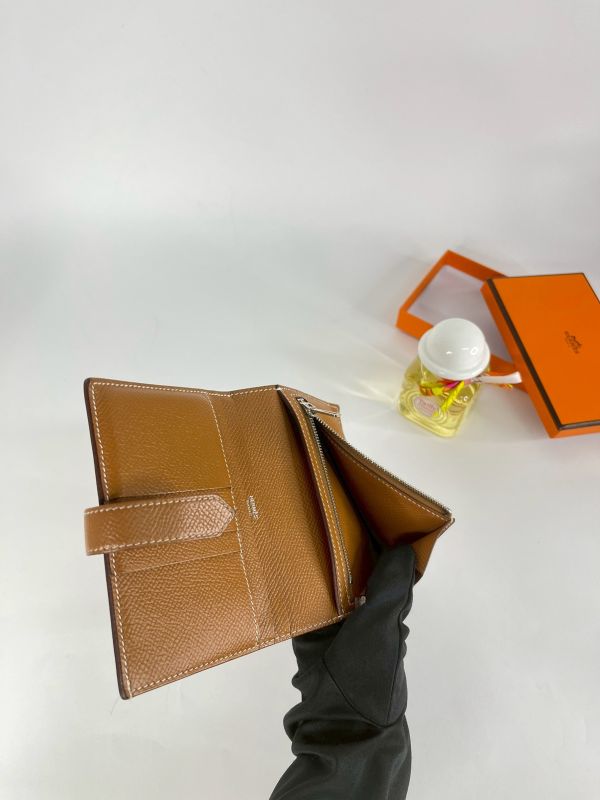 【分期0利率】HERMES BEARN 短夾金棕銀【9成新】 