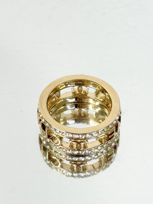 【全新品】CHANEL 20B 鑲鑽鏤空字母戒指 