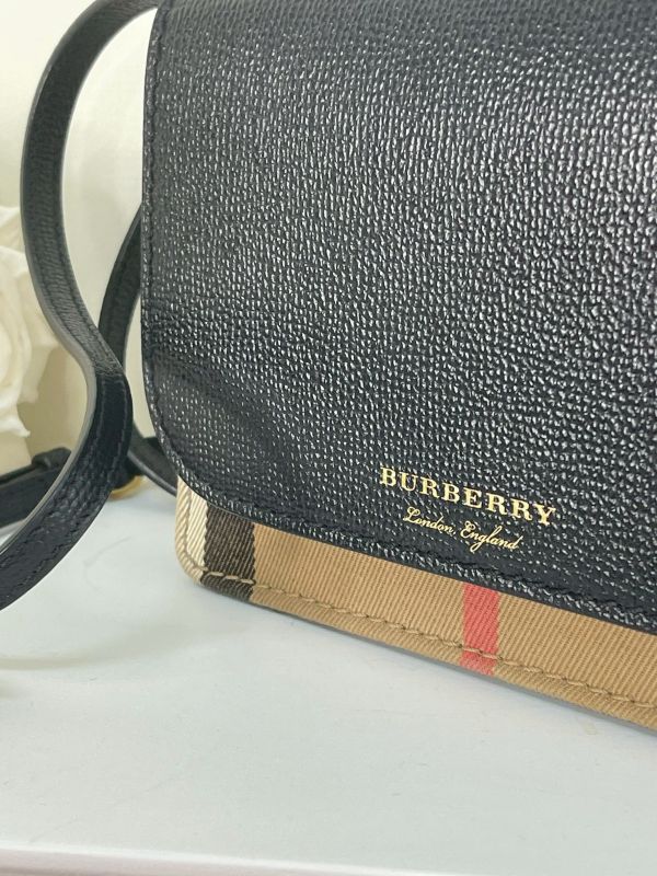 【分期0利率】BURBERRY HAMPSHIRE 格紋拚接皮革WOC 【9成新】 