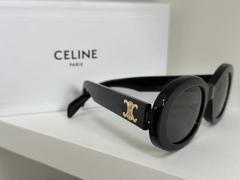 【12期0利率】【全新品】CELINE TRIOMPHE 01太陽眼鏡 黑金【現金價12300】 