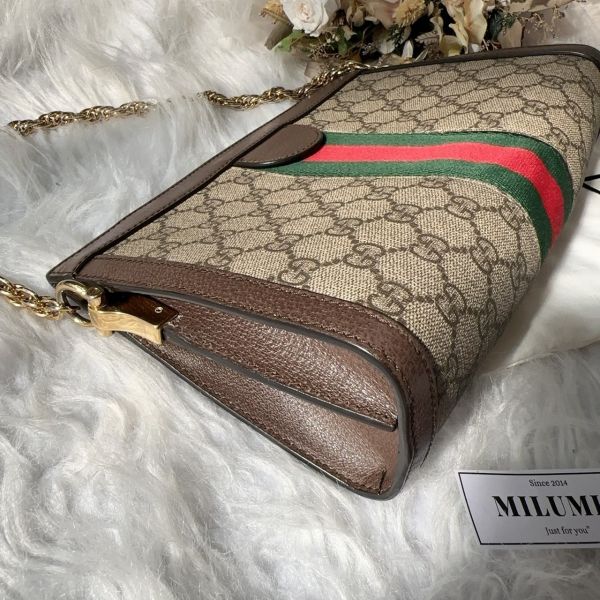 【12期0利率】GUCCI OPHIDIA GG磁扣肩背鍊包【9成新】【 