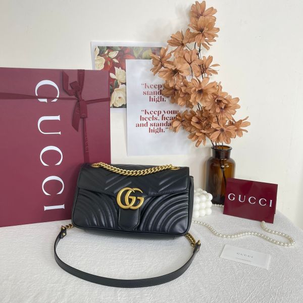 【12期0利率】GUCCI Marmont 小號肩背包【24年10月台灣購證】【99成新】 