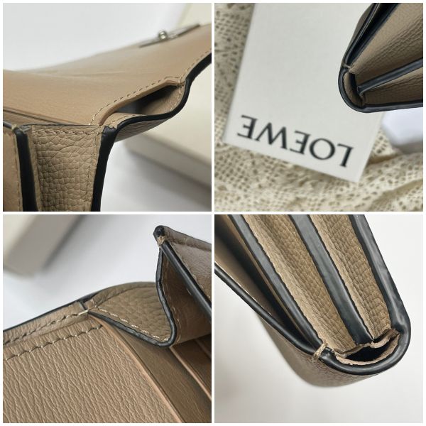 【12期0利率】LOEWE Anagram 卵石紋小牛皮對折短夾【台灣購證】【99成新】 