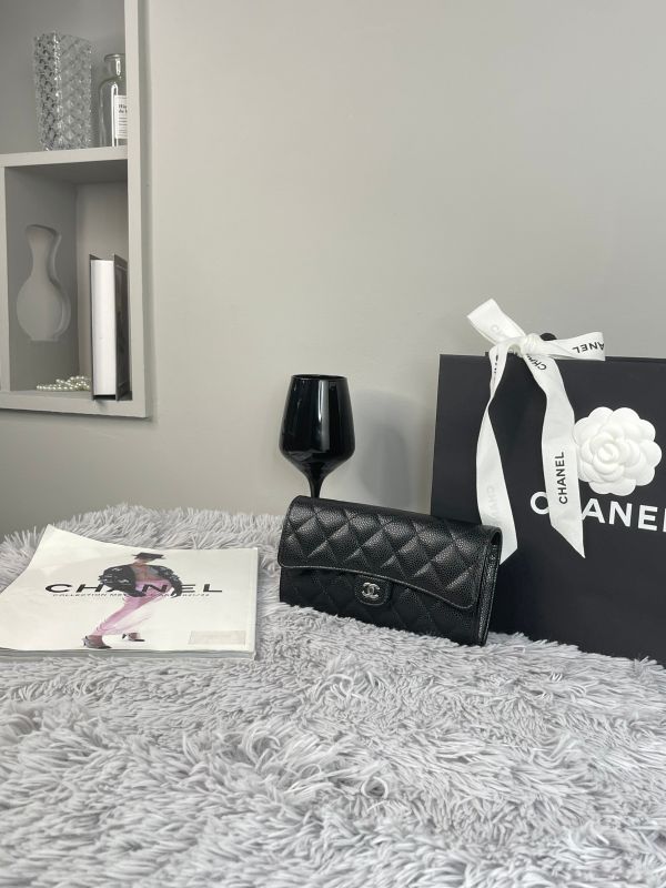 【分期0利率】CHANEL COCO 經典翻蓋長夾 黑銀【全新品】 