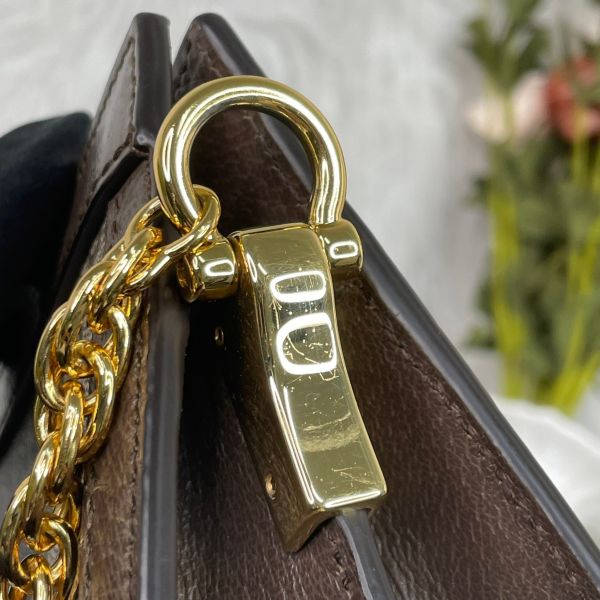 【9成新】【12期0利率】GUCCI OPHIDIA GG磁扣肩背鍊包 26公分 