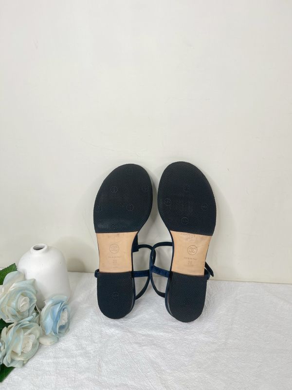 【分期0利率】CHANEL 20P T字金鍊涼鞋【9成新】 