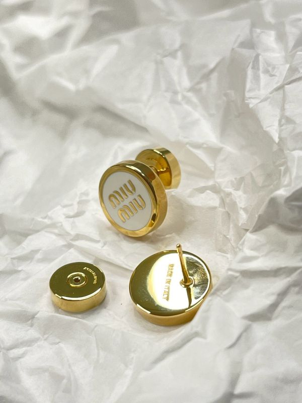 【分期0利率】MIUMIU 琺瑯金屬耳環【全新品】 