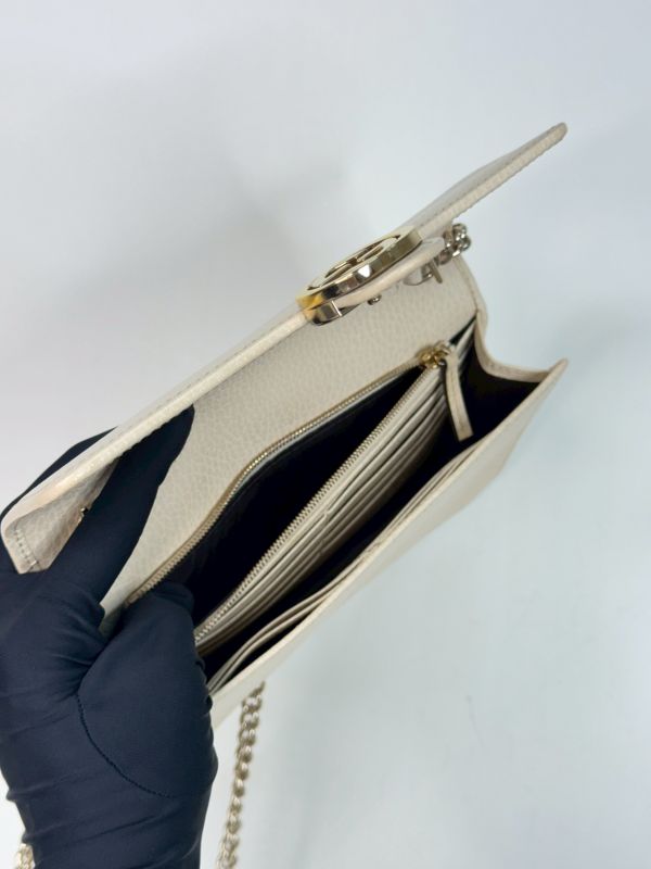 【85成新】GUCCI 荔枝皮雙G WOC 