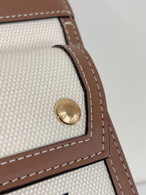 【分期0利率】BURBERRY 帆布拼皮革口袋包【未使用閒置品】 