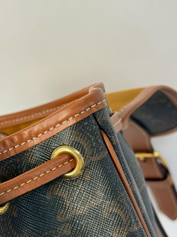 【9成新】CELINE Triomphe帆布及小牛皮迷你型FOLCO背包 