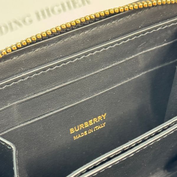 【12期0利率】BURBERRY Lola 衍縫拉鍊零錢包 黑/淡金扣【95成新】 