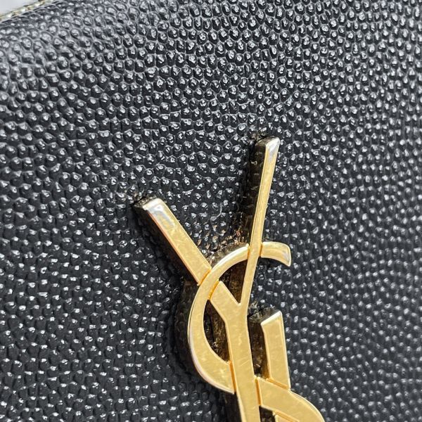 【12期0利率】YSL 牛皮雙層扣式短夾【9成新】 