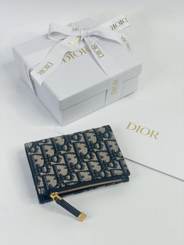 【未使用閒置品】Dior 老花零錢短夾 
