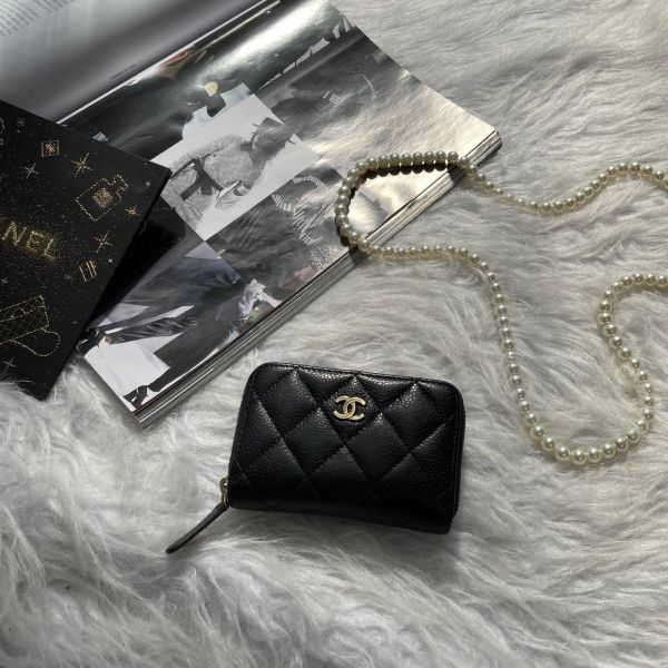 【12期0利率】CHANEL COCO經典牛皮拉鍊零錢包【85成新】 