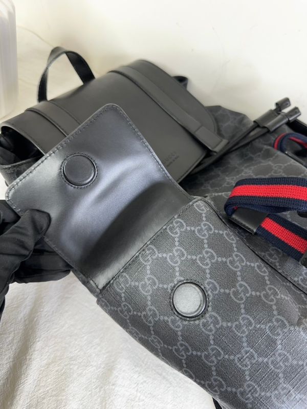 【12期0利率】GUCCI GG印花帆布後背包【9成新】 