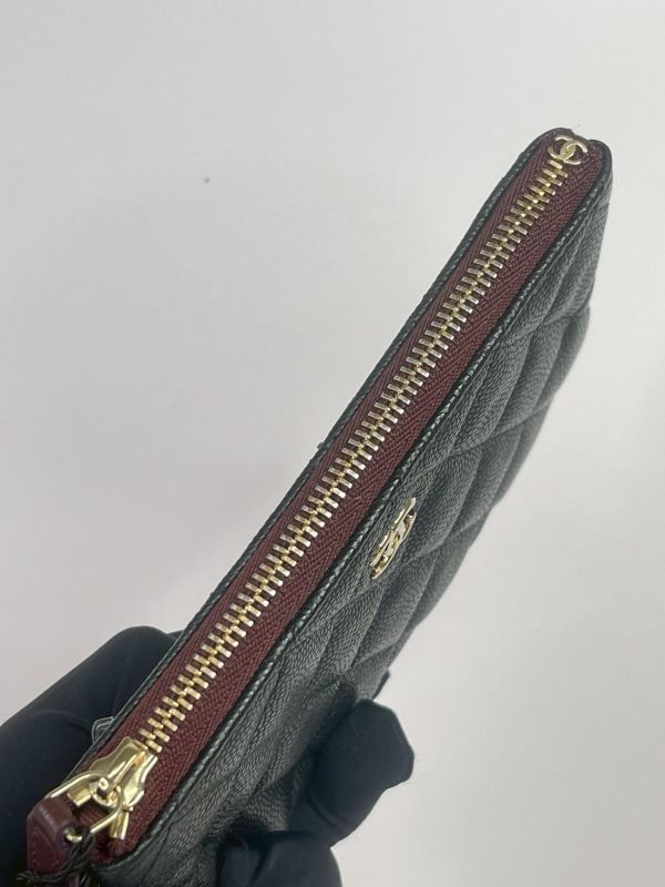 【95成新】Chanel 一字零錢包 淡金扣 