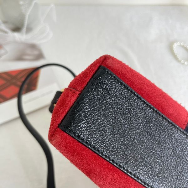【分期0利率】GUCCI OPHIDIA 深紅麂皮貝殼包【9成新】 