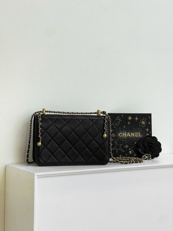【9成新】CHANEL 雙金球口蓋包 