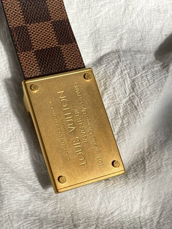 【分期0利率】LV 棋盤格雙面皮帶40MM【9成新】 