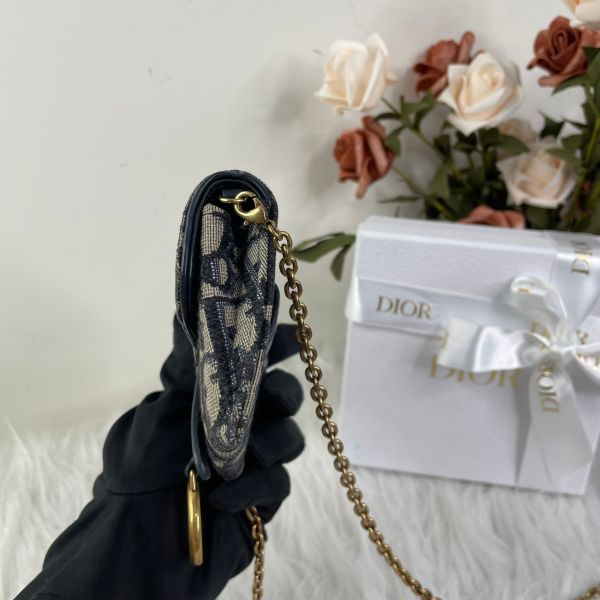 【12期0利率】DIOR 老花鍊帶零錢包【9成新】 