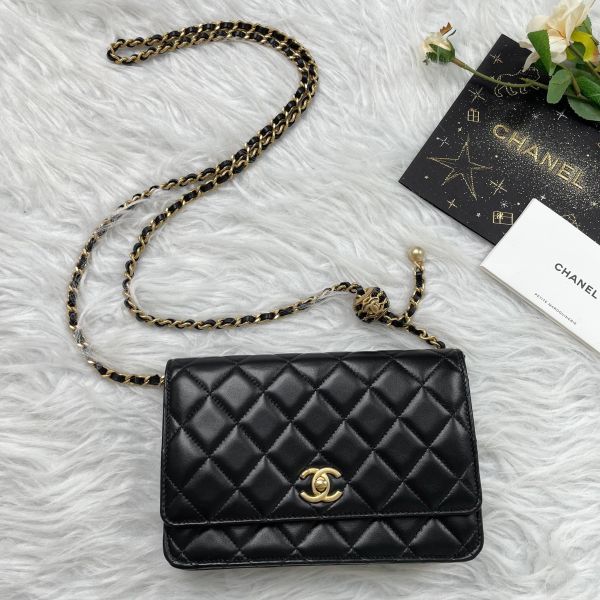 【12期0利率】CHANEL 羊皮金球WOC【95成新】 