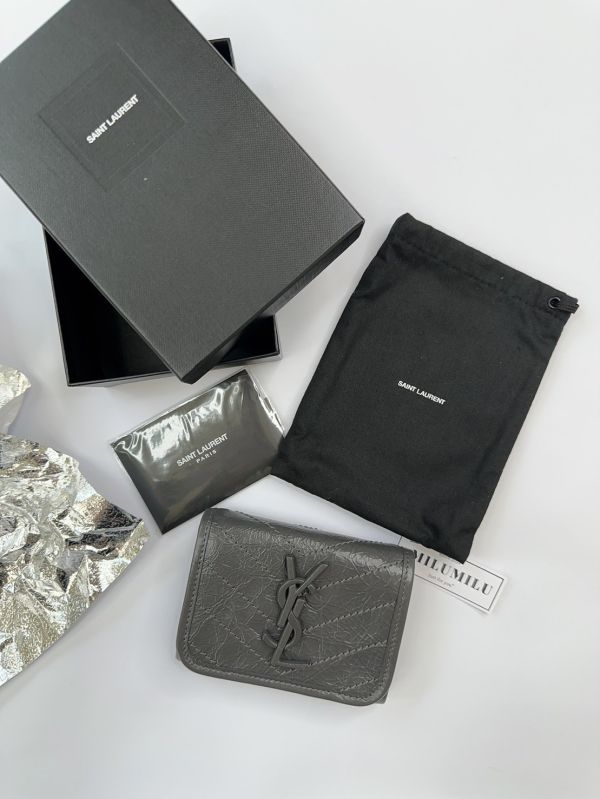 【12期0利率】YSL NIKI三折短夾【99成新】 