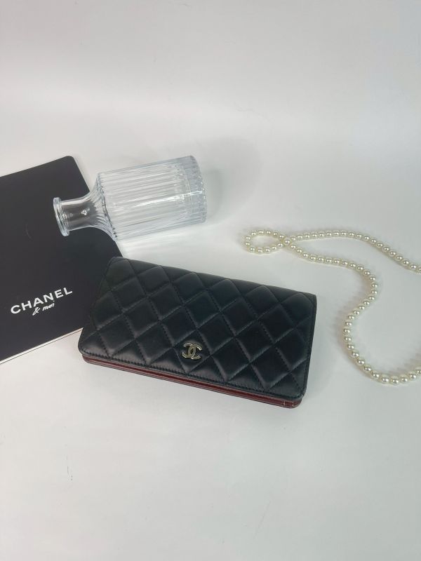 【分期0利率】CHANEL 羊皮對開長夾【95成新】 