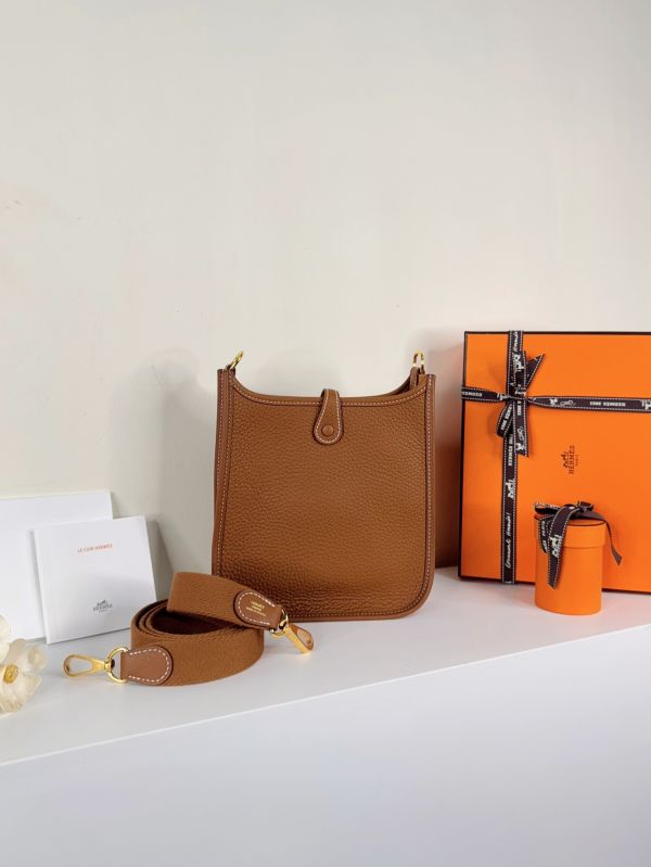 【分期0利率】HERMES Evelyne mini 棕色【未使用閒置品】 