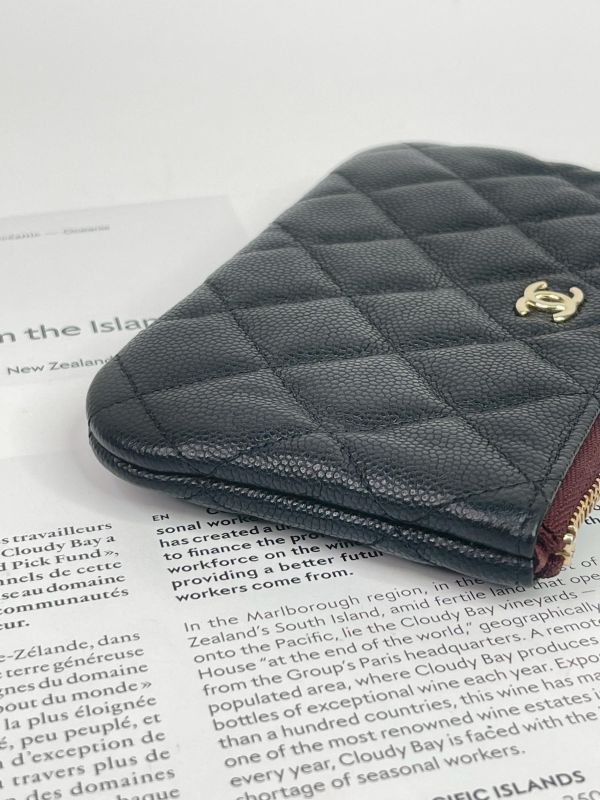 【95成新】Chanel 一字零錢包 淡金扣 