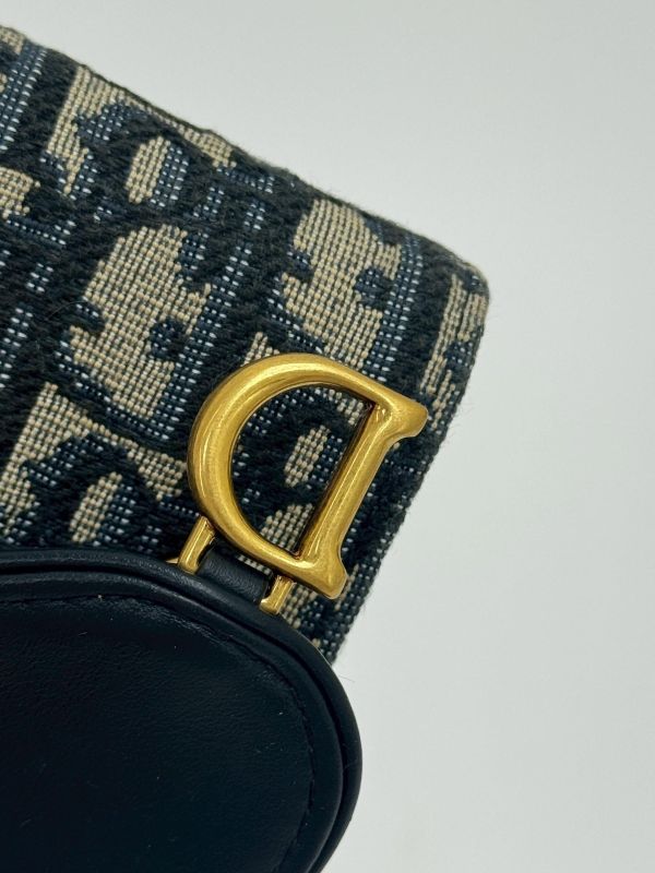 【9成新】Dior Saddle Lotus三折短夾 