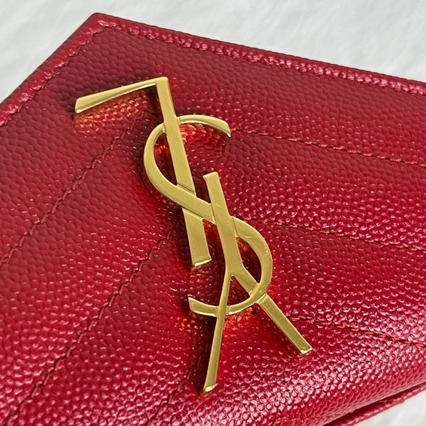 【12期0利率】YSL 粒面壓紋小型信封錢包【全新閒置】 