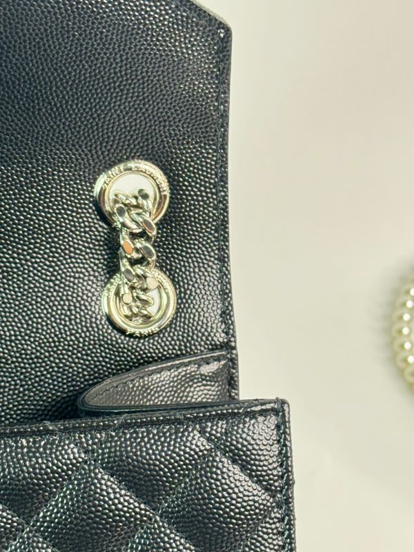 【分期0利率】YSL 粒面绗縫皮革中號信封包【95成新】