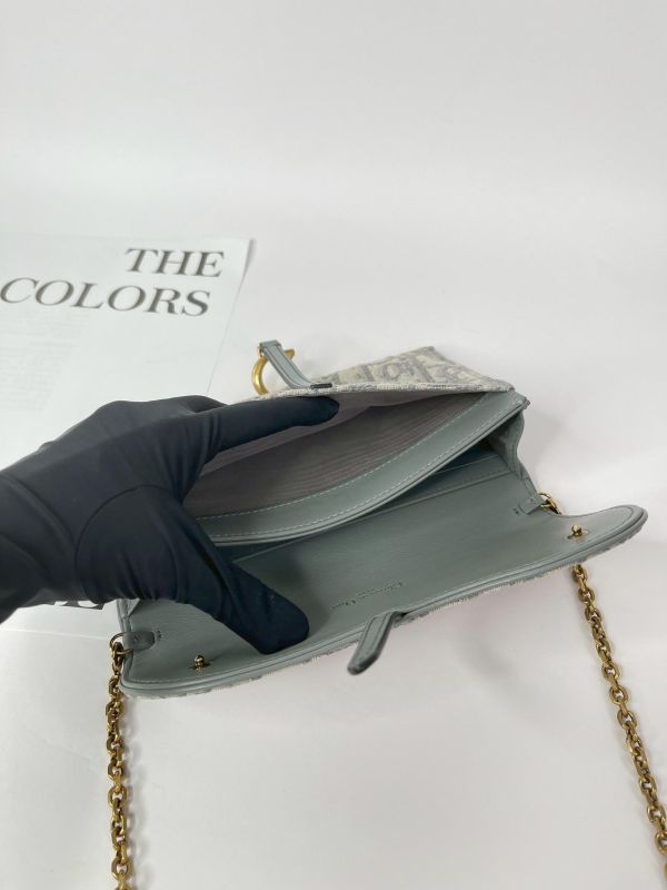 【9成新】DIOR Saddle 長型鏈帶銀包 