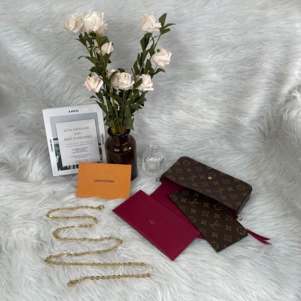 【95成新】【12期0利率】LV  Félicie Pochette 舊款老花三合一 (非絨布內裡) 