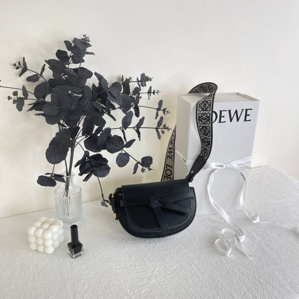 【12期0利率】LOEWE MINI GATE 雙層包 黑【9成新】 
