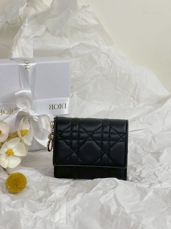 【分期0利率】DIOR Lady Dior Lotus 羊皮短夾【全新品】 