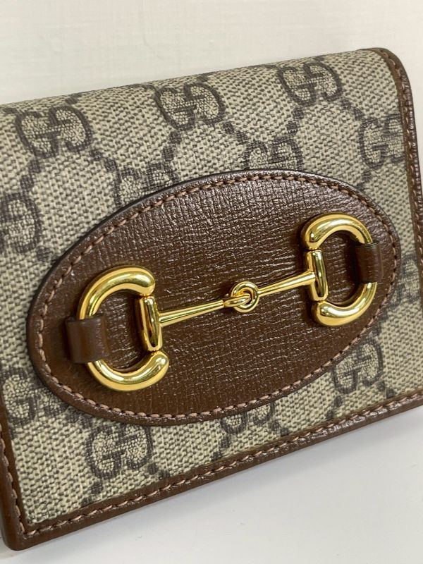 【分期0利率】GUCCI1955 馬銜扣老花4卡零錢短夾【95成新】 