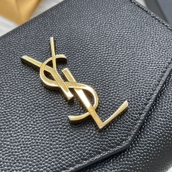 【12期0利率】YSL 牛皮雙層扣式短夾【9成新】 