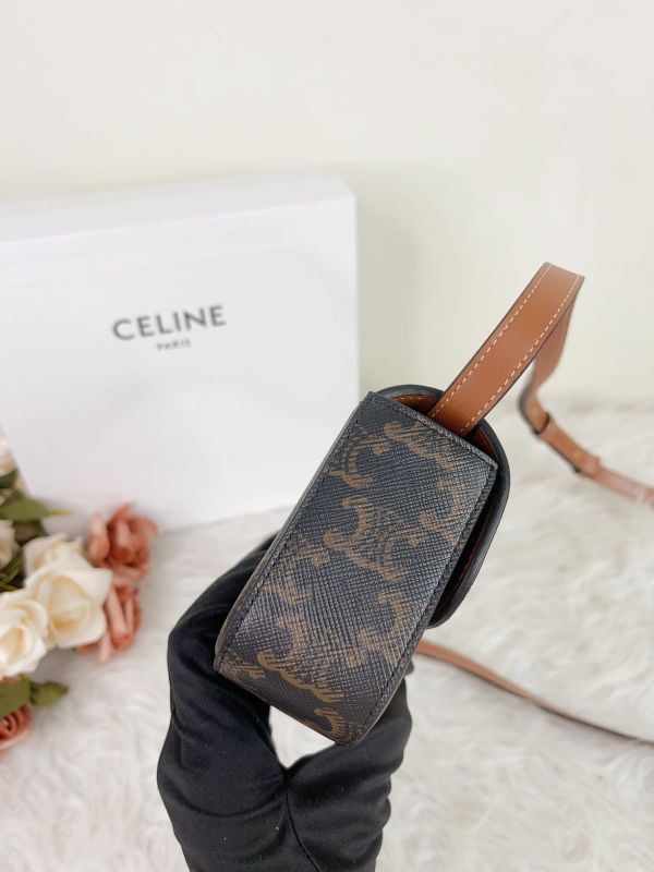【分期0利率】CELINE 凱旋門帆布及小牛皮迷你翻蓋包【未使用閒置品】 