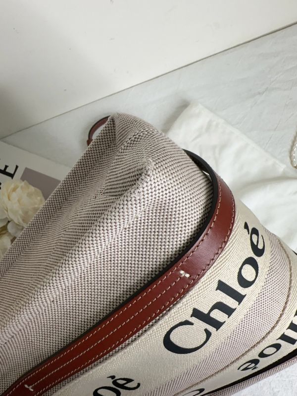 【12期0利率】Chloé 背帶款小號 Woody Tote Bag 焦糖色【85成新】 