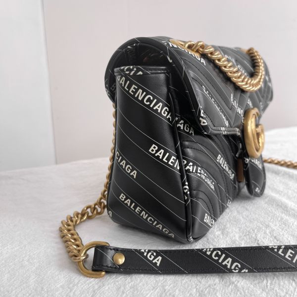 【分期0利率】GUCCI Marmont 巴黎世家聯名款26CM 肩背包【未使用閒置品】 