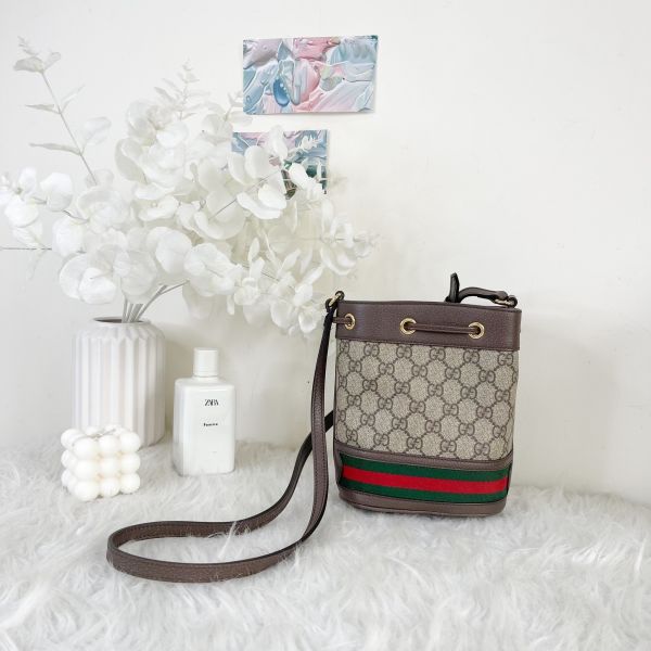 【12期0利率】GUCCI OPHIDIA  GG  迷你水桶袋 【95成新】 