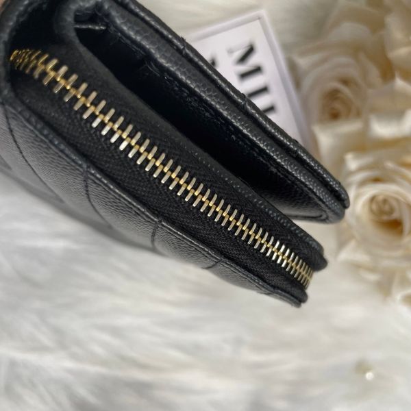 【12期0利率】【二手】YSL 魚子醬衍縫拉鍊對折 6 卡零錢袋短夾 
